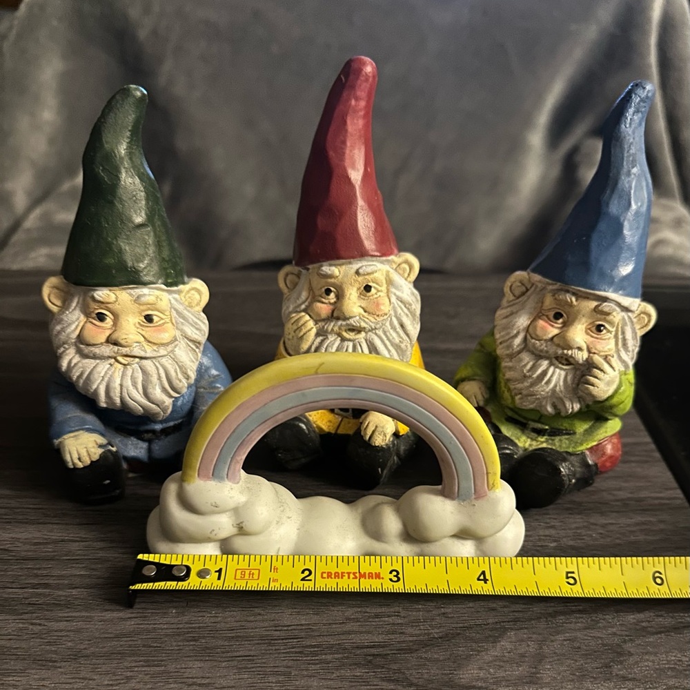 Colorful Gnome Figurines with homco Rainbow